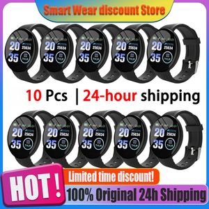 D18 Smart Watch Großhandel 10 PCs Männer Blutdruck Smartwatch wasserdichte Frauen Herzfrequenz -Monitor Fitness Tracker Uhren Sport