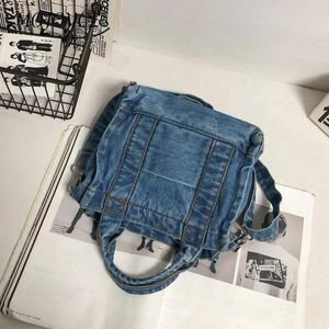 Shoulder Bags Women Denim Top-handle Bag Casual Satchel Female Jean Soft Handbag Solid Color Fashion Vintage Purse Zipper For Student