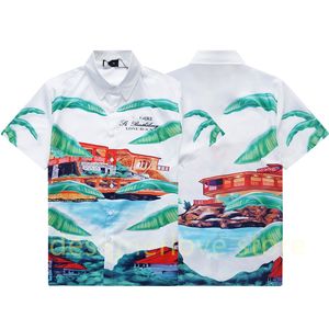 Erkek Tasarımcı Gömlek Düğmesi Gömlek Grafik Tee Baskı Yaz Hawaii Tatil Am Sweatshirt Kadınlar için Sweatshirt Tek Kelime Beased Plaj Düğmeleri Çiçek hırka Top Adam