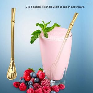 Drinking Straws Straw Dependable Stainless Steel Yerba Mate Tea Gourd Bombilla Filtered Spoon Colorful Filter Tools