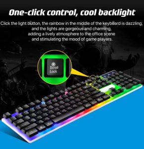 Conjunto de mouse de teclado com fio USB 104 Chaves Backlight Gaming Keyboard Mouse para o computador para laptop PC