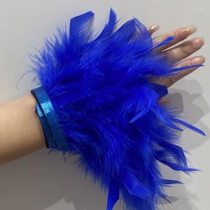 Bangle Fashion Feather Cuffs For Women Armband Plume Sexiga handbojor Ostrich Manicure Hand Po Anklet