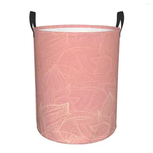 Laundry Bags Basket Pastel Toned Nature Inspired Leaf Botany Cloth Folding Dirty Clothes Toys Storage Bucket Household