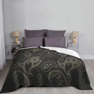 Battaniye moda paisley mercan polar peluş yaz portatif süper yumuşak atış battaniye kanepe açık yatak atışları