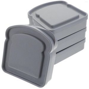 Storage Bottles 4 Pcs Sandwich Box Toast Bread Container With Lid Containers For Lunch Boxes Leakproof