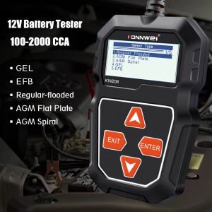 Konnwei KW208 Bilbatteritestare 12V 100 till 2000cca Cranking Charging Circut Tester Auto Battery Analyzer Car Diagnostic Tool