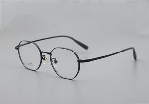 Occhiali con montatura larga altezza montatura occhiali montatura esagonale spessa ultraleggera in puro titanio non mostra spessa molla senza genere all'ingrosso
