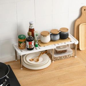 Kitchen Storage Retractable Rack Spice Jar Seasoning Double-Layer Stainless Steel Countertop Shelf