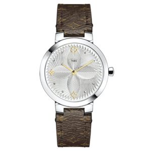 Orologio da donna originale da donna di lusso Tambour Slim Metallic Flower Designer Watch Diamond Diamond Watch With Box Montre de Luxe Dhgate Nuovo