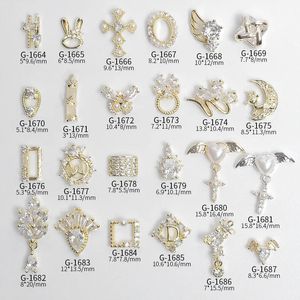 10PCSLOT 3D Cross Wings Zircon Crystals Alloy S Jewelry Nail Art Decorations Nails Accessories Charms Supplies G1644 240328