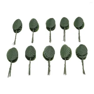 Decorative Flowers 200pcs Artificial Rose Leaves Greenery Leaf For DIY Wedding Bouquets Floral Arrangements Scrapbooking Crafts Dark Green