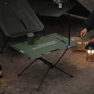 Furnishings Camping Tactical Table Lightweight Aluminum Alloy Table Portable Bbq Picnic Dinner Desk Travel Equipment Outdoor Folding Table