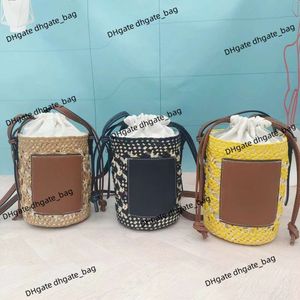 Fashion designer bag women's handbag New Paper Grass Woven Single Shoulder Crossbody Handheld Womens Bag Travel Photo by Lowwe Family Same Style Bucket bag