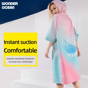 Accessoires Original neuer Bademantel Frauen Tauch warmes Jacke Strand Wechseln Kleidung Schwimmen Heiße Frühlingshandtuch Umhang absorbierende Schnelldrination