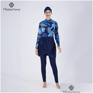 Womens Swimwear Muslim Modest Swimsuit For Women Hijab Swimming Suit Fl Er Ups Islamic Fashion Long Sleeve Swim Bathing Drop Delivery Dhplm