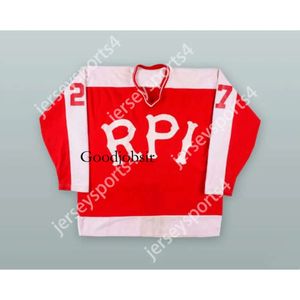 GDSIRカスタムJAK Bestle 27 RPI RENSSELAER POLYTECHNIC INSTITUTE ENGINEERS RED HOCKEY JERSEY NEW TOP ED S-M-L-XL-XXL-3XL-4XL-5XL-6XL