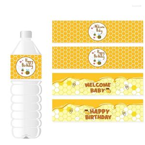 Party Decoration 24pcs/lot Butterfly Bee Theme Water Bottle Labels Stickers Birthday Decorations