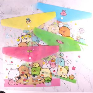 Mapp 12 datorer/Lot Kawaii Sumikko Gurashi A4 Filhållare Söt PVC Press Document Bag Pencil Case Stationery Gift Office School Supply