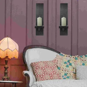 Świece drewniane zamontowane na ścianie stół woskowy kinkiety uchwyt na dekoracje światła domowe dekoracje domowe świecznik do świecznika ornament retro
