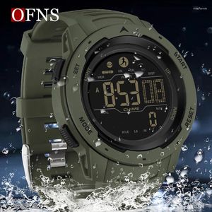 Avanadores de pulseiras OFNS Moda Top Brand Sports Men Watches Countdown Impermeadual LED Digital Watch Man Military Wristwatch Relogio Masculino 2145