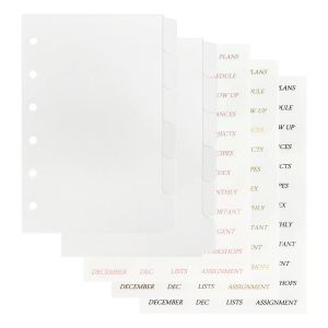 Stencils Transparent A5 A6 A7 Page Separator 6 Hole Notebook Planer Plastic Binder Tab Divider Frosted Divider A5 A6 Index Separators