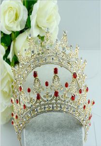 Redclear Düğün Gelin Kristal Tiara Taçları Prenses Kraliçe Pageant Prom Rhinestone Peçe Tiara Kafa Baş Bandı Düğün Saç Aksesuarı88845535