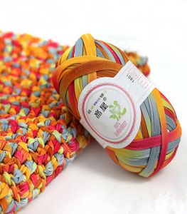 100g ball fancy yarn factory whole pack colored ribbon yarn for knitting with 100 polyester T shirt handcraft yarn1988986