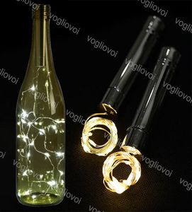 LED Strings Holiday Warm White Silver 10LED 20LED Wine Lights Cork Shape Glass Bottle Stopper Lamp Christmas Garlands Decor EUB9381586