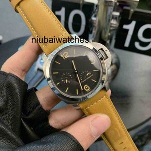 Stainin Uhren Stahl 316L 44 mm 15 mm Lederband Automatische Bewegung für Man Special Edition Armbanduhr11 RBYG KJVN