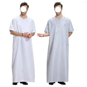 Ethnic Clothing Middle East Muslim Men's Robe Arab Dubai Dress Malaysian 3/4 Sleeve