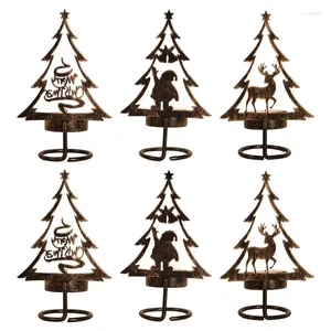 Candle Holders Christmas Holder Set 6pcs Tree Decoration Table Centerpiece