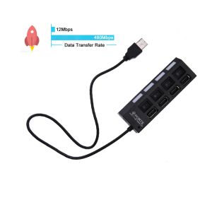 4/7 porty USB Hubs 2.0 Adapter Expander Multi USB Rozdzielacz wielokrotne z przełącznikiem lampy LED dla laptopa notebooka komputerowego