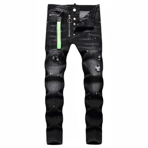 Damen Herren Designer Jeans Not Rip Slim Hosen Biker Motorrad Denim Denim Schwarze Hosen hochwertige Größe 44 Trendy Long gerade Reißverschluss Pant Retro Streetwear