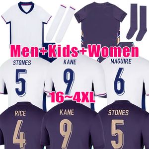 24 25 Englands Football Shirt Bellingham Rashford Kane 24 Euro Cup 2025 Soccer Jersey National Team Home White Away Purple Men Kids Kit Set Women Saka Rice Foden 16-4xl