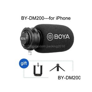 Микрофоны Boya от DM100 DM200 A7H Цифровой микрофон микрофон для телефона для телефона C Android Phones iPad Drop Drop Drods DHQLX