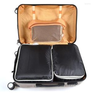 Storage Bags 3 Pcs/Set Compressible Packing Travel Bag Waterproof Suitcase Nylon And Grid Portable With Handbag Luggage Organizer