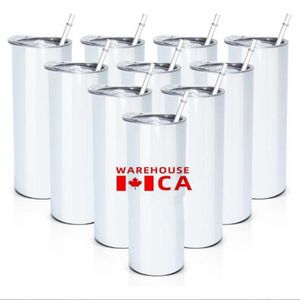 US/CA Organizzati da 20 onlimazione Tumbler in acciaio inossidabile bianco Slim Slim Slip Dritta mantengono bere bottiglie di acqua calda fredda 25pc/Case 0403