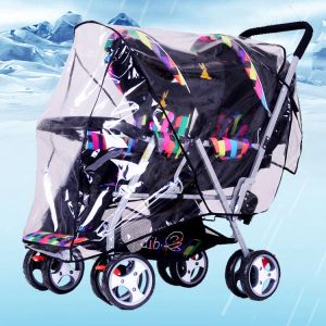 Çift ön ve arka koltuk su geçirmez rüzgar geçirmez tulum aksesuarları Bebek ikiz arabası için evrensel yağmur kapağı