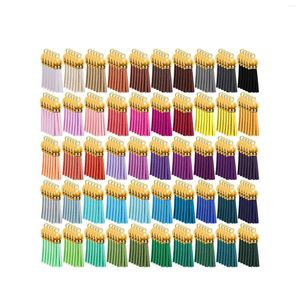 Dekorative Figuren 250 Stück Schlüsselbund Quasten Bulk farbig Leder Quasten -Anhänger für DIY und Bastel 50 Farben