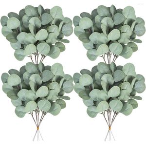 Fiori decorativi 10pcs piante finte seta eucalipto foglie decorazioni natalizie fai -da -te per la casa scrapbooking del matrimonio artificiale