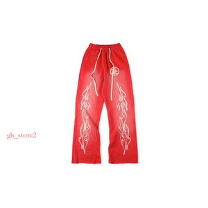 Hellstar Mens Luxury Designers Pants Men Pantsl Studios Red Flare Pants Sweatpants Men Jogger Fashion Hip Hop Casual Pants Hell star 444