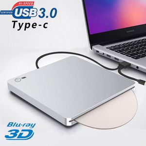 Extern Blu-ray Drive USB3.0Type C BD-RDL DVD-RW CD-författare Blu-ray Combo Recorder Spela 3D-videor One Touch Pop Up för Desktop