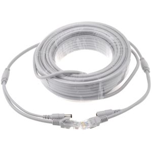 IP Kamera Ethernet RJ45 Kablo CAT5/CAT-5E RJ45 + DC Güç İnternet Kablo Kablosu 2 1 Kablo 5m/10m/15m/20m/30m