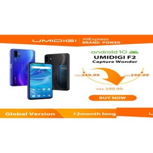 Tablet PC Umidigi F2 Telefono Android 10 Versione globale 653Quot FHD 6GB 128GB 48MP AI Quad Camera da 32MP Selfie Helio P70 cellulare 5150MAH OT60P