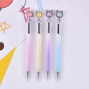 Pennor 36 datorer/Lot Kawaii Crystal Cat Mechanical Pencil Söt 0,5/0,7 mm Student Automatisk penna för barnens presentskolekontor