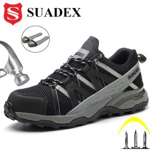 Boots Suadex Safety Shoes Men Work Sneakers AntismShank Shoes Working Sapatos de punção respirável Botas militares ao ar livre Man 4046