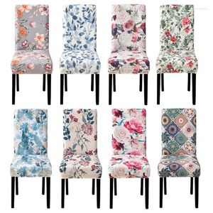 Chair Covers Spandex Elastic Cover For Dining Room Printed Slipcover Stretch Kitchen Wedding El Banquet 1PC