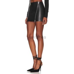 Urban Sexy Dresses Sexy Black Matte Leather Mini Skirt Women Side Zip Split PU Pencil Skirt Party Costume Summer Slim Hot Skirt Clubwear Custom New 2443