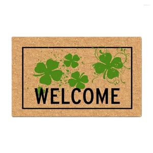 Carpets Four Leaf Clover Welcome Doormat Outdoor Porch Patio Front Floor Christmas Halloween Holiday Rug Decor Home Door Mat