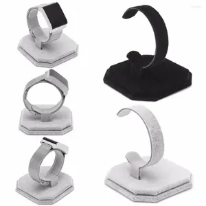 Jewelry Pouches Band Rack Velvet Organizer Display Stand Women Bangle Bracelet Holder C Type Watch